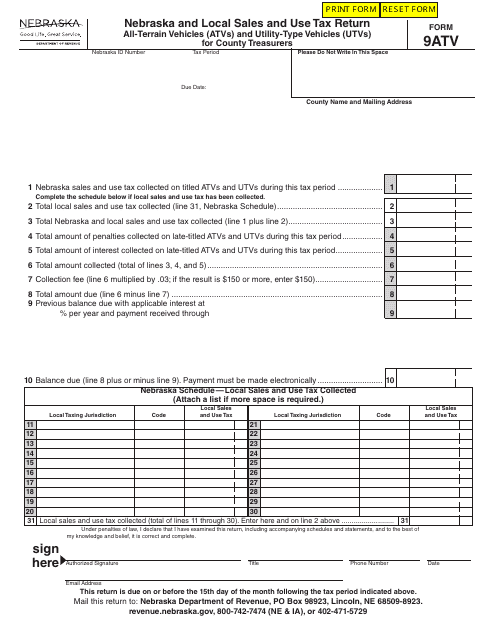 Form 9ATV  Printable Pdf