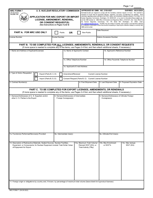 NRC Form 7  Printable Pdf
