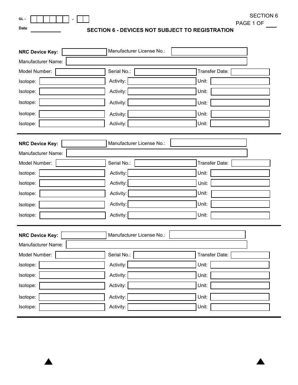 NRC Form 664 General Licensee Registration, Page 11