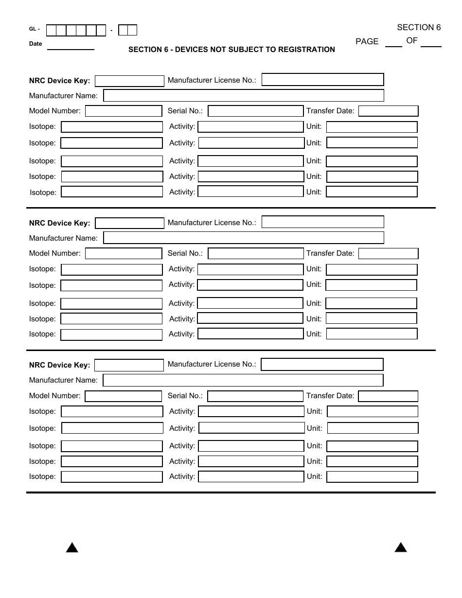 NRC Form 664 General Licensee Registration, Page 12