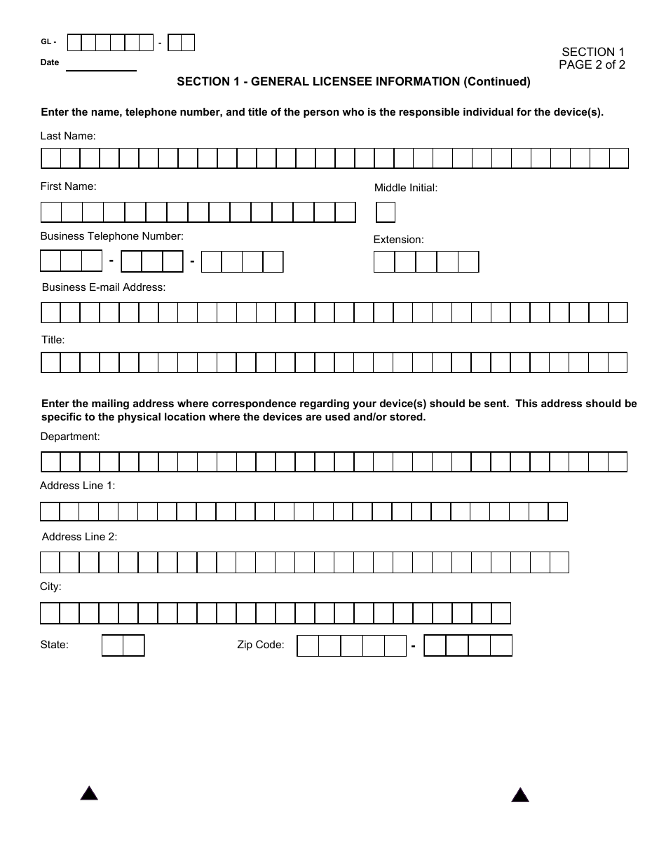 NRC Form 664 General Licensee Registration, Page 5