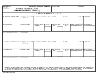 NRC Form 748 National Source Tracking Transaction Report, Page 4