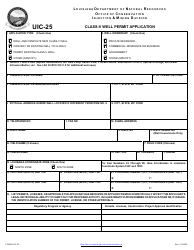 Form UIC-25 Class-V Well Permit Application - Louisiana