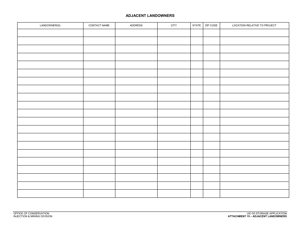 Form UIC-55 Class V Storage Well Application - Louisiana, Page 8