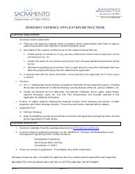 Form DE-310 Driveway Variance Application - Ctiy of Sacramento, California, Page 2