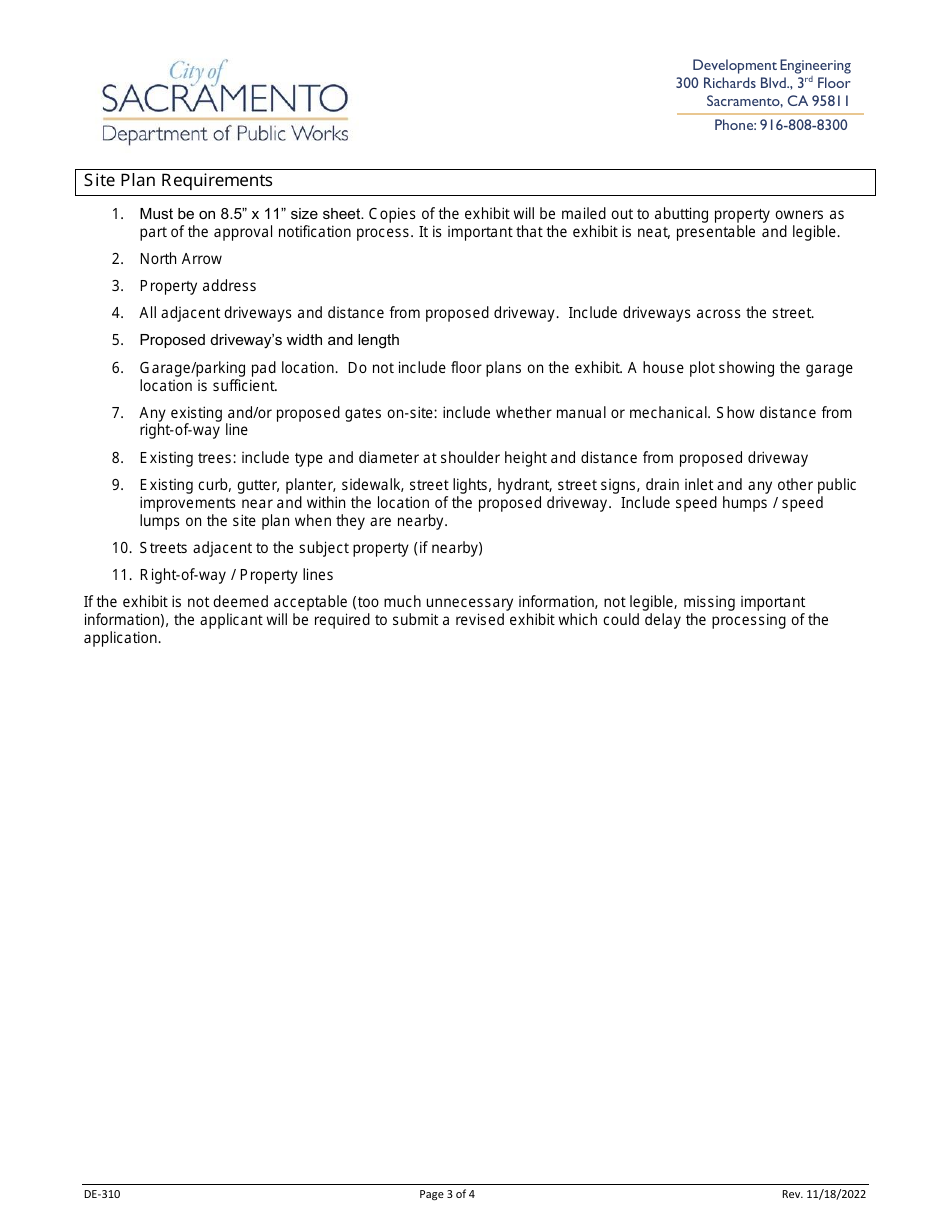 Form De-310 - Fill Out, Sign Online And Download Fillable Pdf, Ctiy Of 