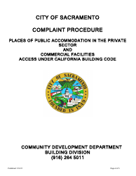 Places of Public Access Complaint Form - City of Sacramento, California, Page 2