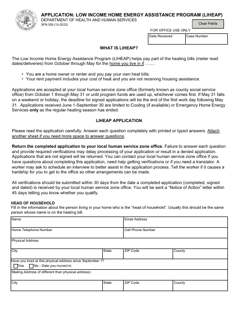 Form SFN529  Printable Pdf