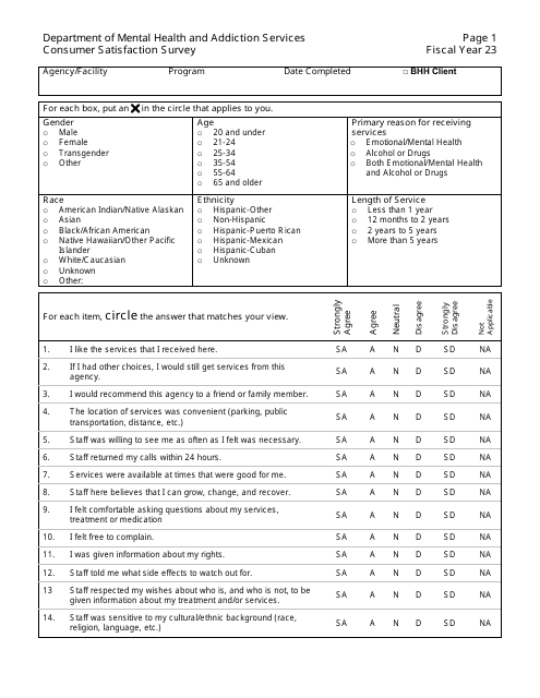 Consumer Satisfaction Survey - Connecticut, 2023