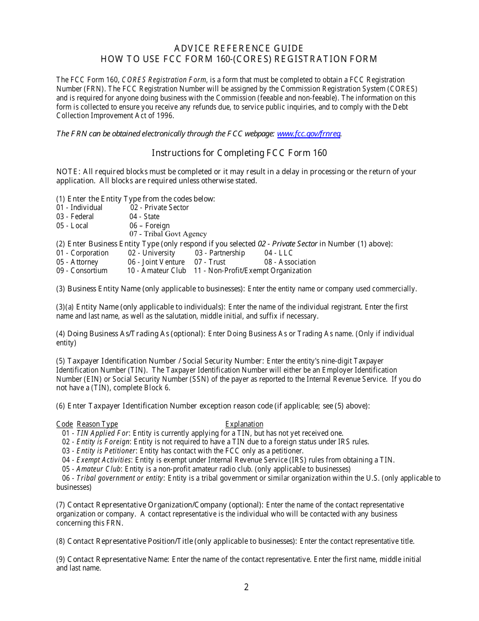 Fcc Form 160 Fill Out Sign Online And Download Printable Pdf Templateroller 1647