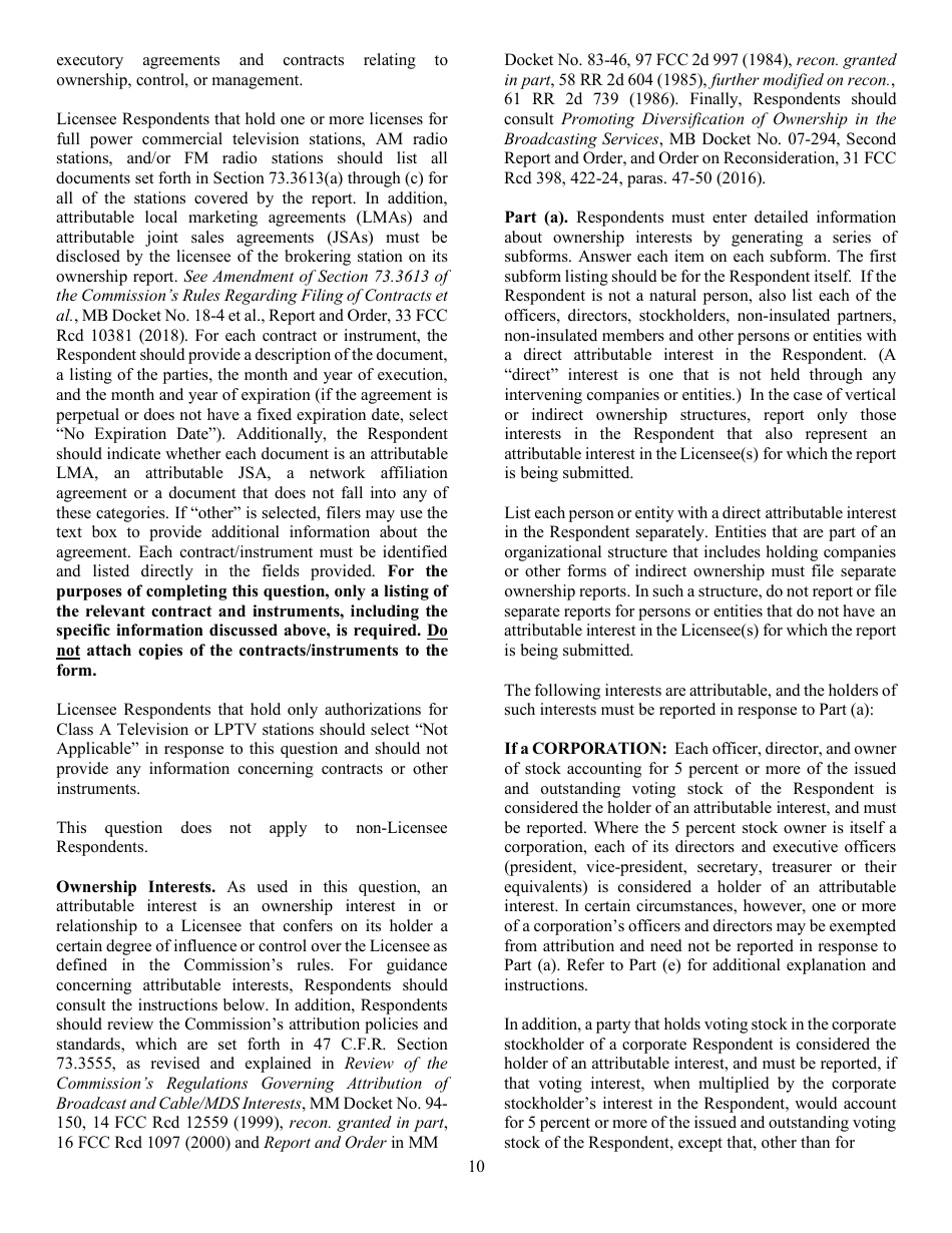 FCC Form 323 Ownership Report for Commercial Broadcast Stations, Page 10