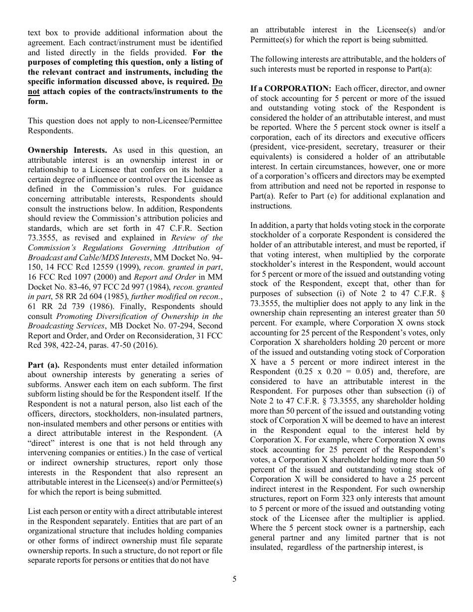 FCC Form 323 Ownership Report for Commercial Broadcast Stations, Page 5