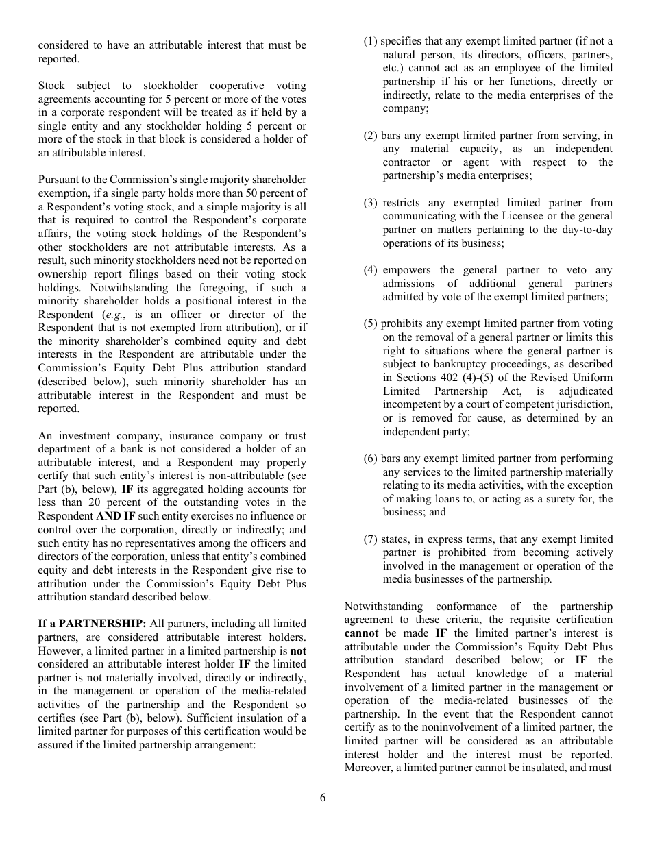 FCC Form 323 Ownership Report for Commercial Broadcast Stations, Page 6