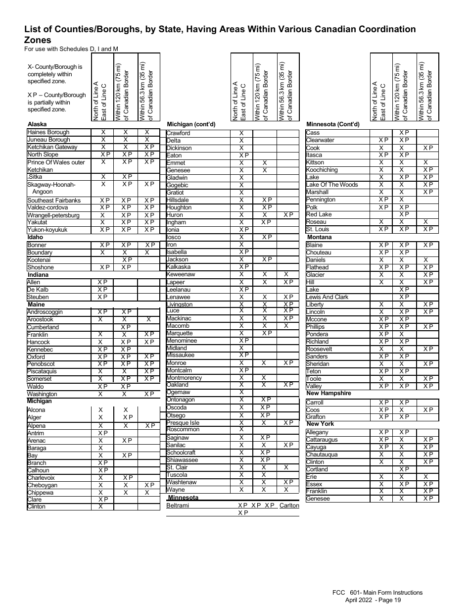 FCC Form 601 Application for Wireless Telecommunications Bureau Radio Service Authorization - Main Form, Page 19