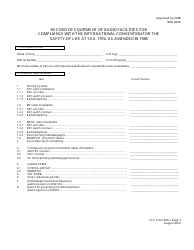 FCC Form 829 Cargo Ship Safety Radio Certificate, Page 2
