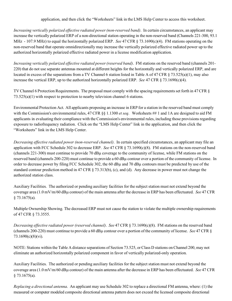 Instructions for FCC Form 2100 Schedule 302-FM Fm Station License Application, Page 10
