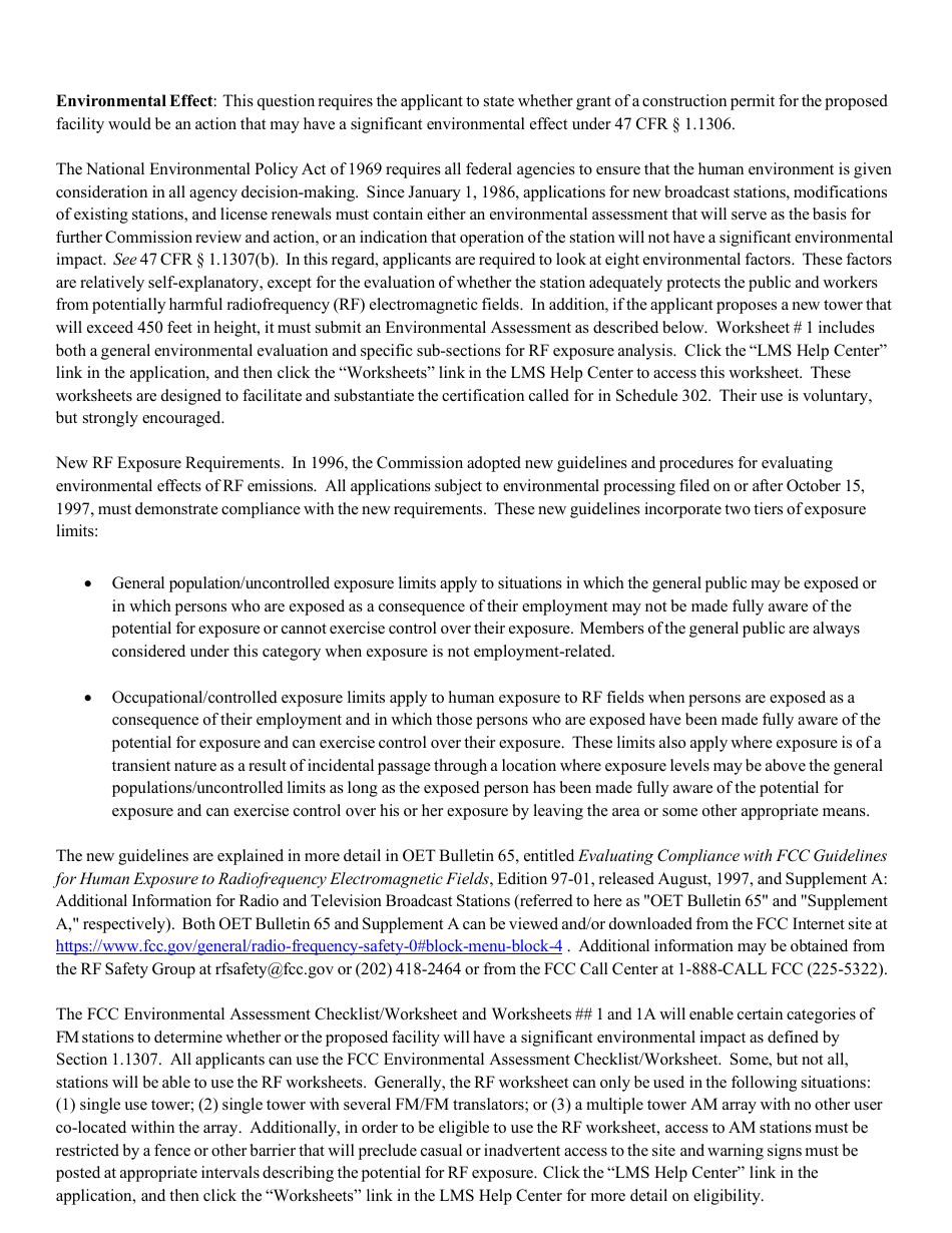 Instructions for FCC Form 2100 Schedule 302-FM Fm Station License Application, Page 14