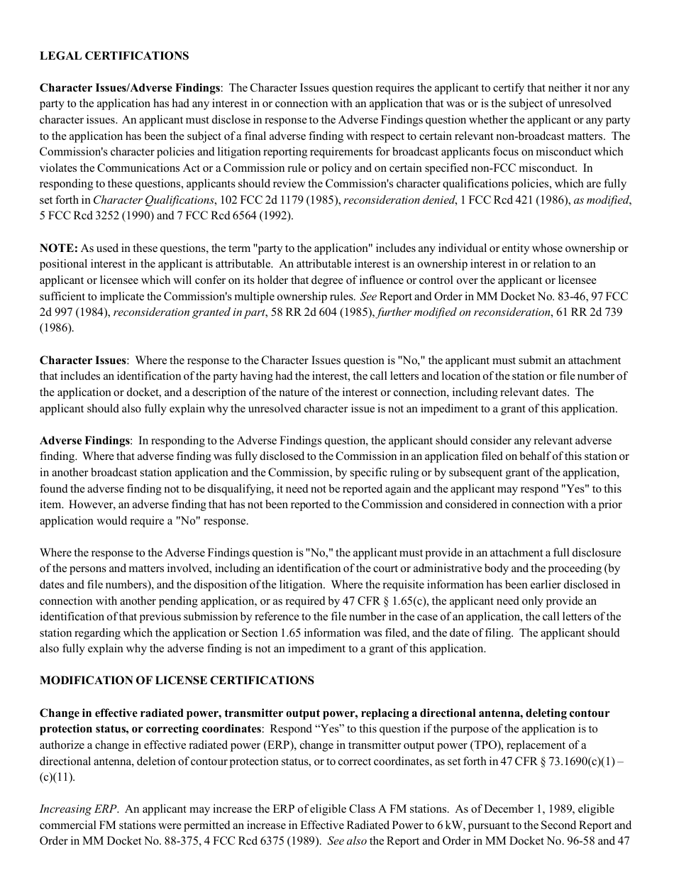 Instructions for FCC Form 2100 Schedule 302-FM Fm Station License Application, Page 8
