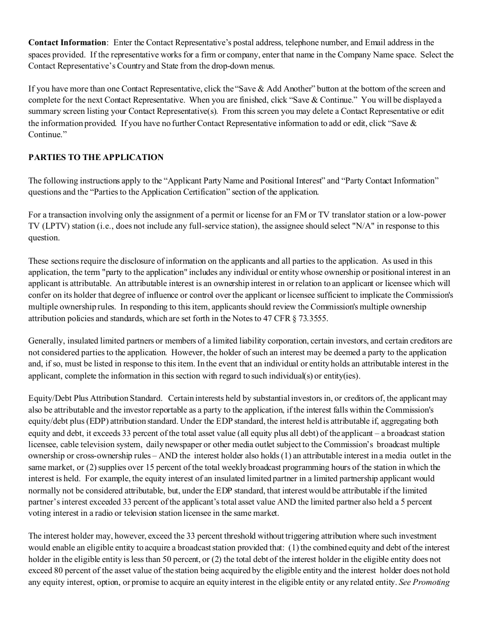 Instructions for FCC Form 2100 Schedule 314 Application for Consent to Assignment of Broadcast Station Construction Permit or License, Page 12