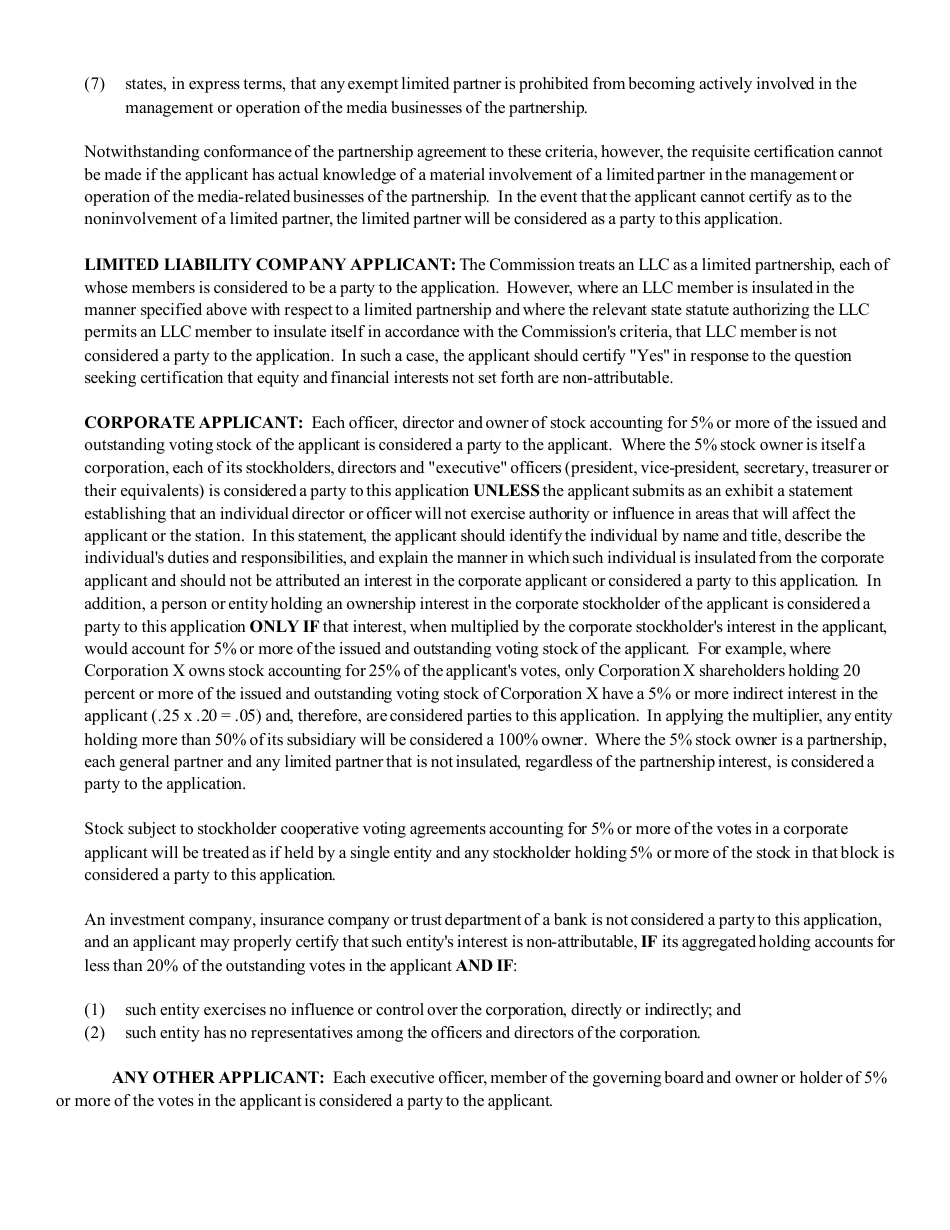 Instructions for FCC Form 2100 Schedule 314 Application for Consent to Assignment of Broadcast Station Construction Permit or License, Page 14
