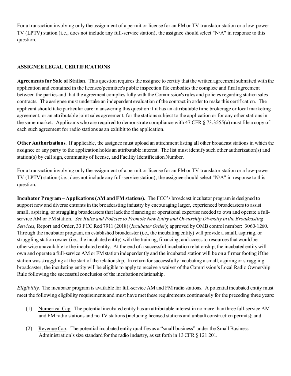 Instructions for FCC Form 2100 Schedule 314 Application for Consent to Assignment of Broadcast Station Construction Permit or License, Page 16