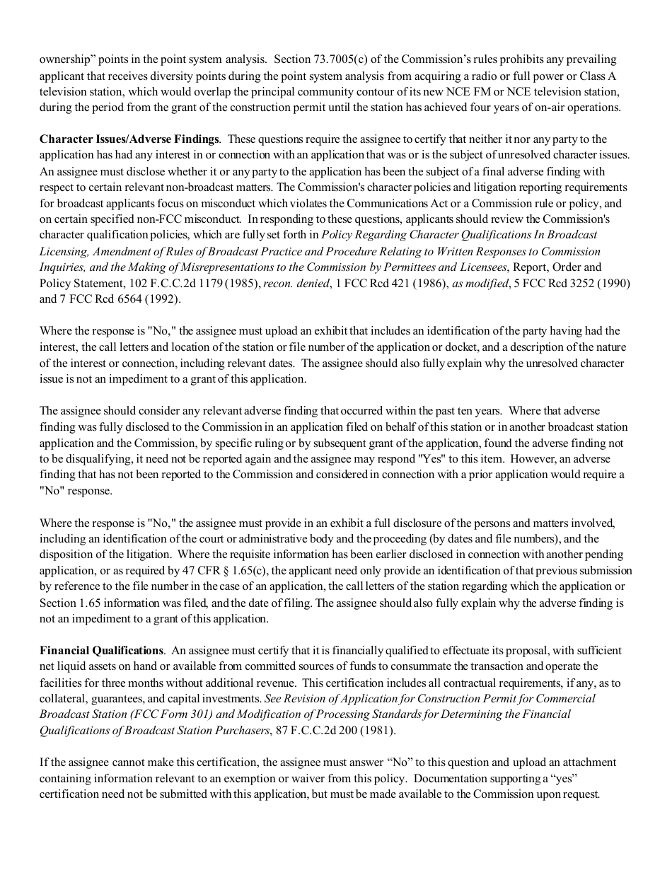 Instructions for FCC Form 2100 Schedule 314 Application for Consent to Assignment of Broadcast Station Construction Permit or License, Page 19