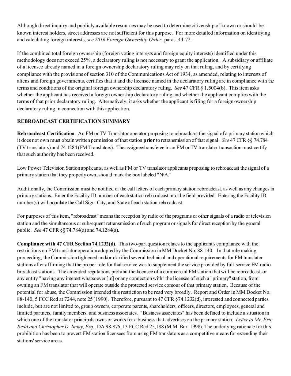 Instructions for FCC Form 2100 Schedule 314 Application for Consent to Assignment of Broadcast Station Construction Permit or License, Page 22