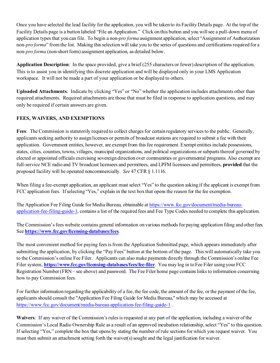 Instructions for FCC Form 2100 Schedule 314 Application for Consent to Assignment of Broadcast Station Construction Permit or License, Page 4