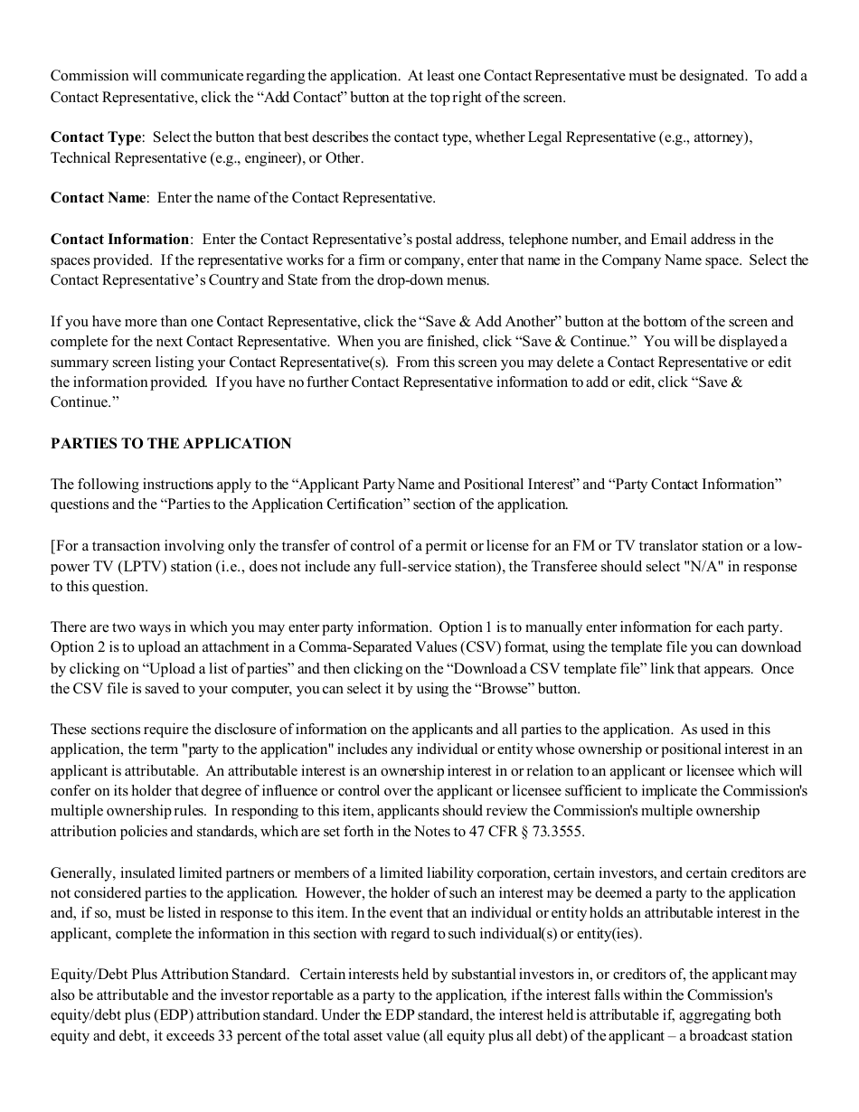 Instructions for FCC Form 2100 Schedule 315 Application for Consent to Transfer Control of Entity Holding Broadcast Station Construction Permit or License, Page 14