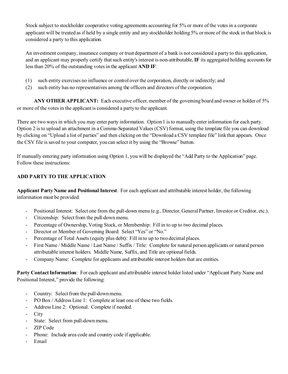 Instructions for FCC Form 2100 Schedule 315 Application for Consent to Transfer Control of Entity Holding Broadcast Station Construction Permit or License, Page 17