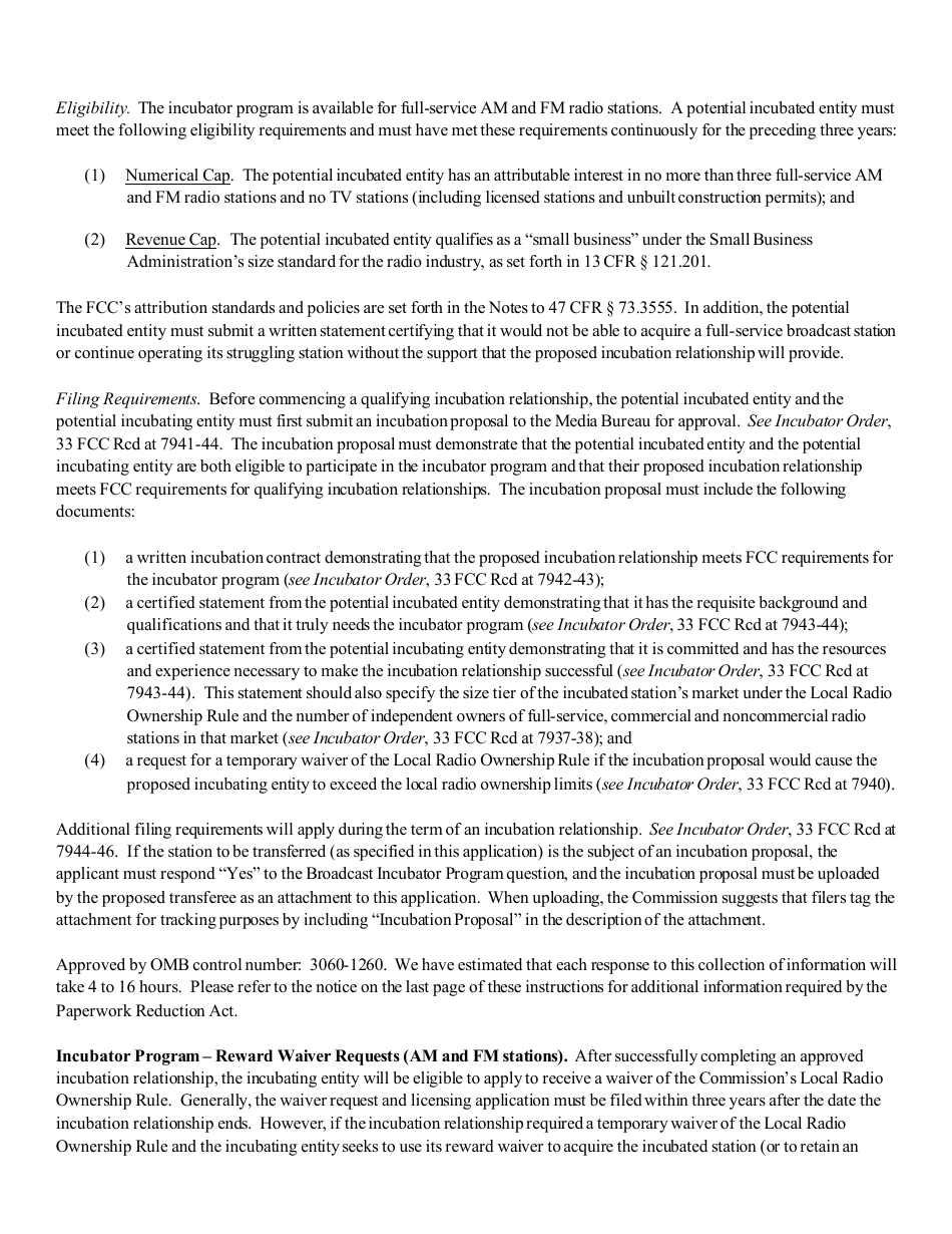 Instructions for FCC Form 2100 Schedule 315 Application for Consent to Transfer Control of Entity Holding Broadcast Station Construction Permit or License, Page 19