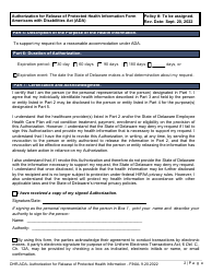 Authorization for Release of Protected Health Information Form - Americans With Disabilities Act (Ada) - Delaware, Page 2