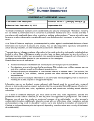 Confidentiality Agreement - Internal - Delaware