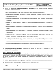 Certification for Military Family Leave for Qualifying Exigency Under the Family and Medical Leave Act - Delaware, Page 3