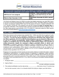 Certification for Serious Injury or Illness of a Current Servicemember for Military Caregiver Leave Under the Family and Medical Leave Act - Delaware
