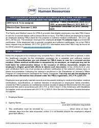 Document preview: Certification of Serious Injury or Illness of a Veteran for Military Caregiver Leave Under the Family and Medical Leave Act - Delaware