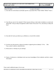 Respectful Workplace and Anti-discrimination Complaint Form - Statewide - Delaware, Page 2