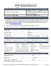Respectful Workplace and Anti-discrimination Complaint Form - Statewide - Delaware