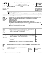 IRS Form W-4 Employee&#039;s Withholding Certificate