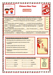 Document preview: Chinese New Year Exercises
