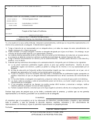 Formulario SC-3013S Application and Order Permitting Appearance in Propria Persona - Santa Barbara County, California (Spanish), Page 2