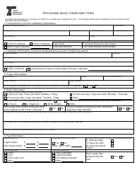 Form 734-2547 Prevailing Wage Complaint Form - Oregon