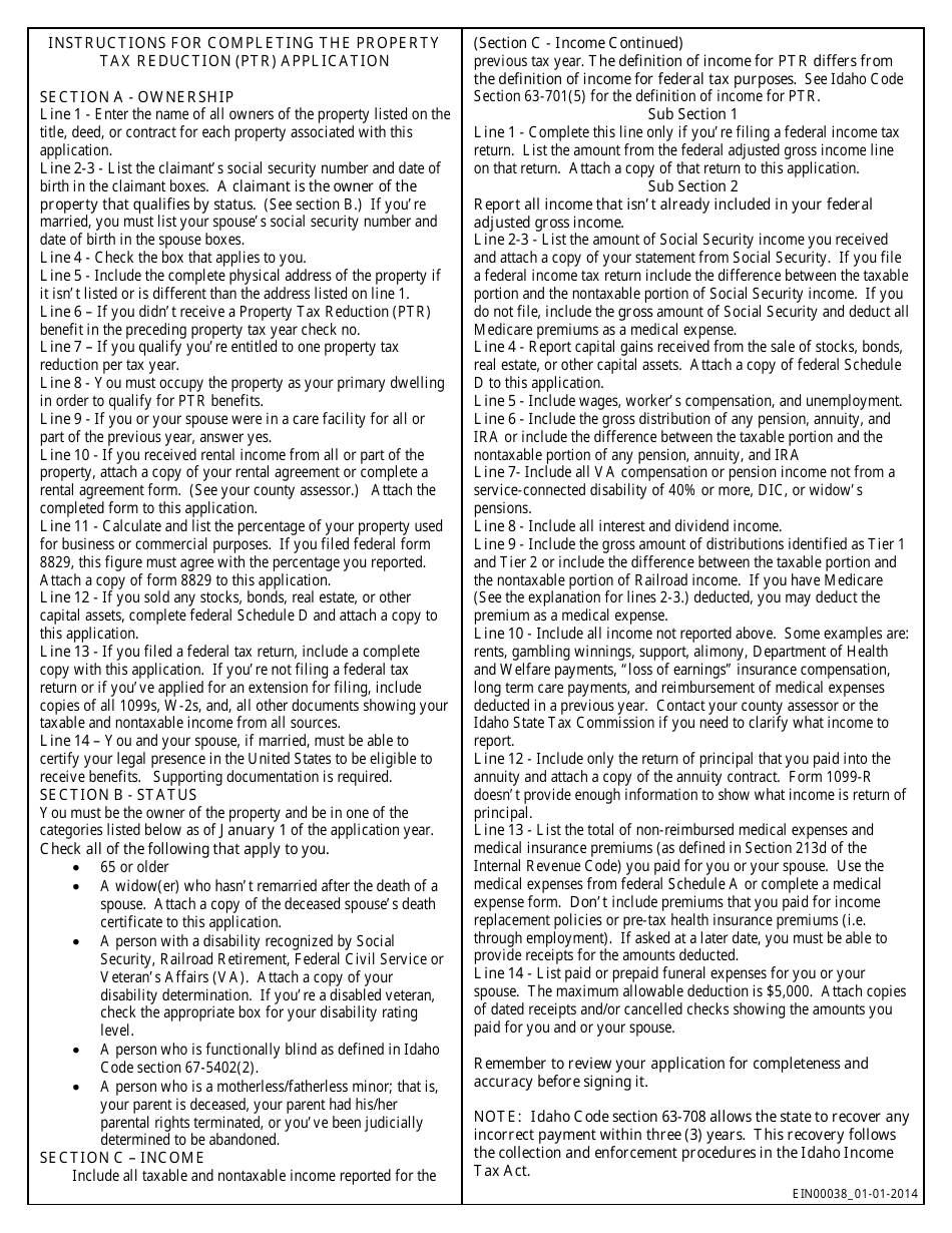 Download Instructions for Form EFO00002 Application for Property Tax ...