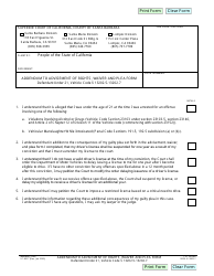 Document preview: Form SC-3001 Addendum to Advisement of Rights, Waiver and Plea Form - Santa Barbara County, California