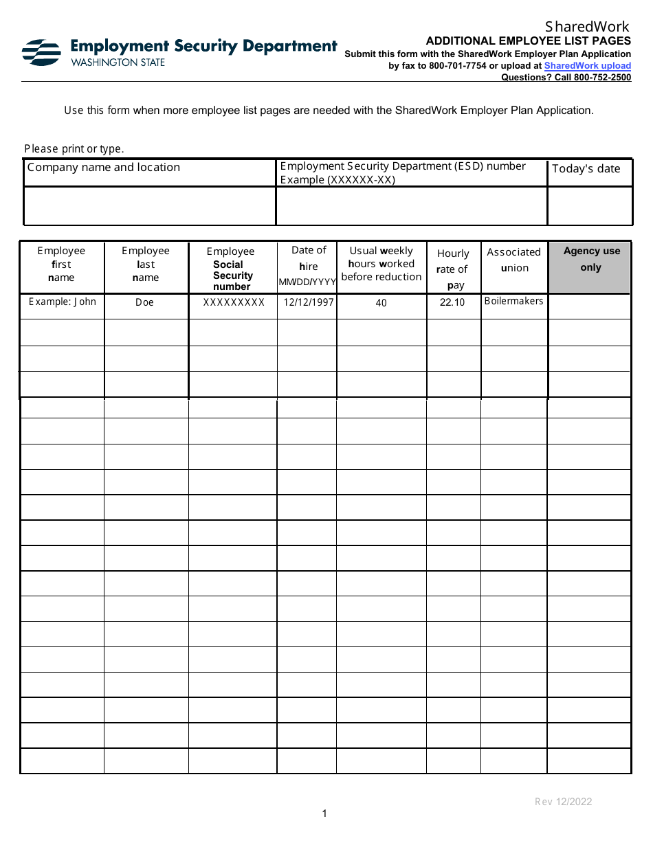 Washington Additional Employee List Pages Sharedwork Download