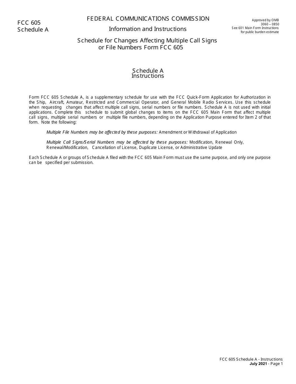 FCC Form 605 Quick-Form Application for Authorization in the Ship, Aircraft, Amateur, Restricted and Commercial Operator, and General Mobile Radio Services, Page 13