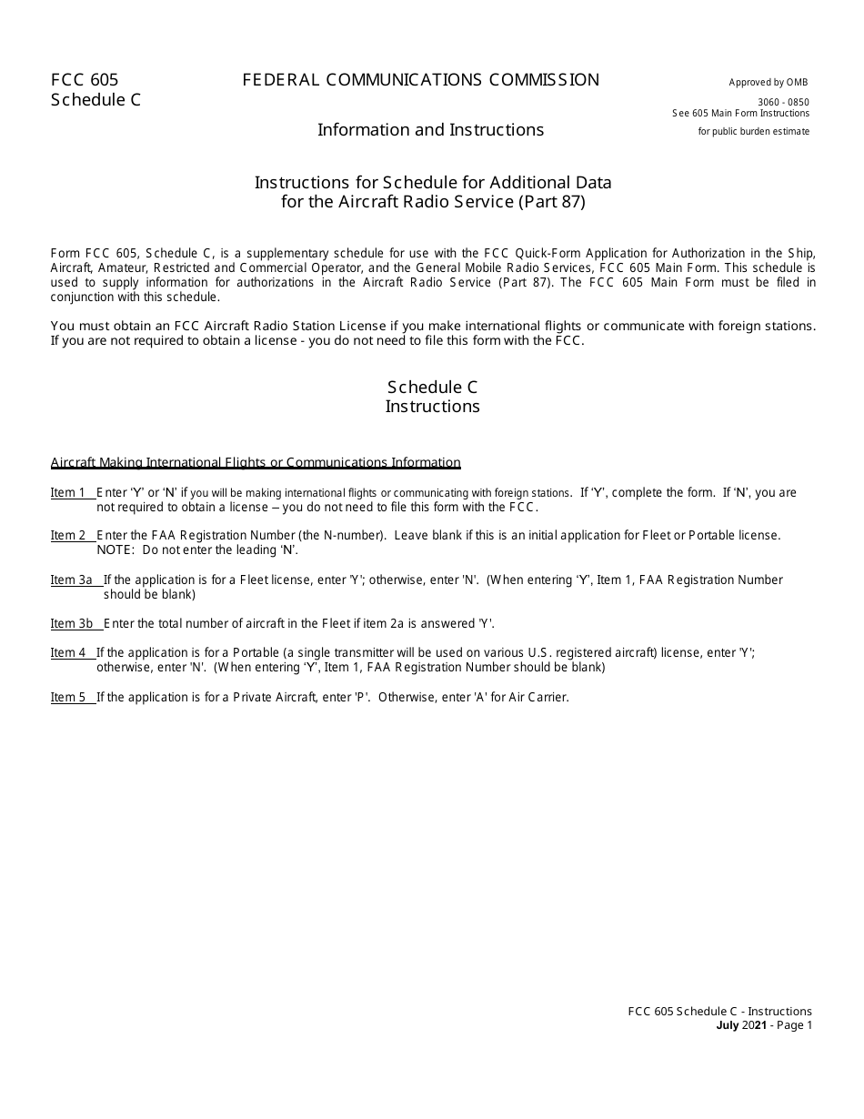 FCC Form 605 Quick-Form Application for Authorization in the Ship, Aircraft, Amateur, Restricted and Commercial Operator, and General Mobile Radio Services, Page 20