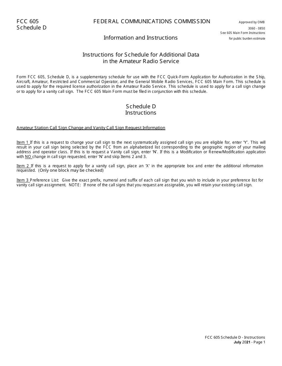 FCC Form 605 Quick-Form Application for Authorization in the Ship, Aircraft, Amateur, Restricted and Commercial Operator, and General Mobile Radio Services, Page 22