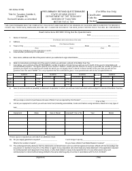 Form GR-3 Preliminary Refund Questionnaire - New Jersey