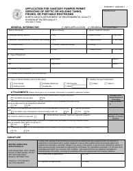 Form SFN4869 Application for Sanitary Pumper Permit Servicing of Septic or Holding Tanks, Privies, or Portable Restrooms - North Dakota